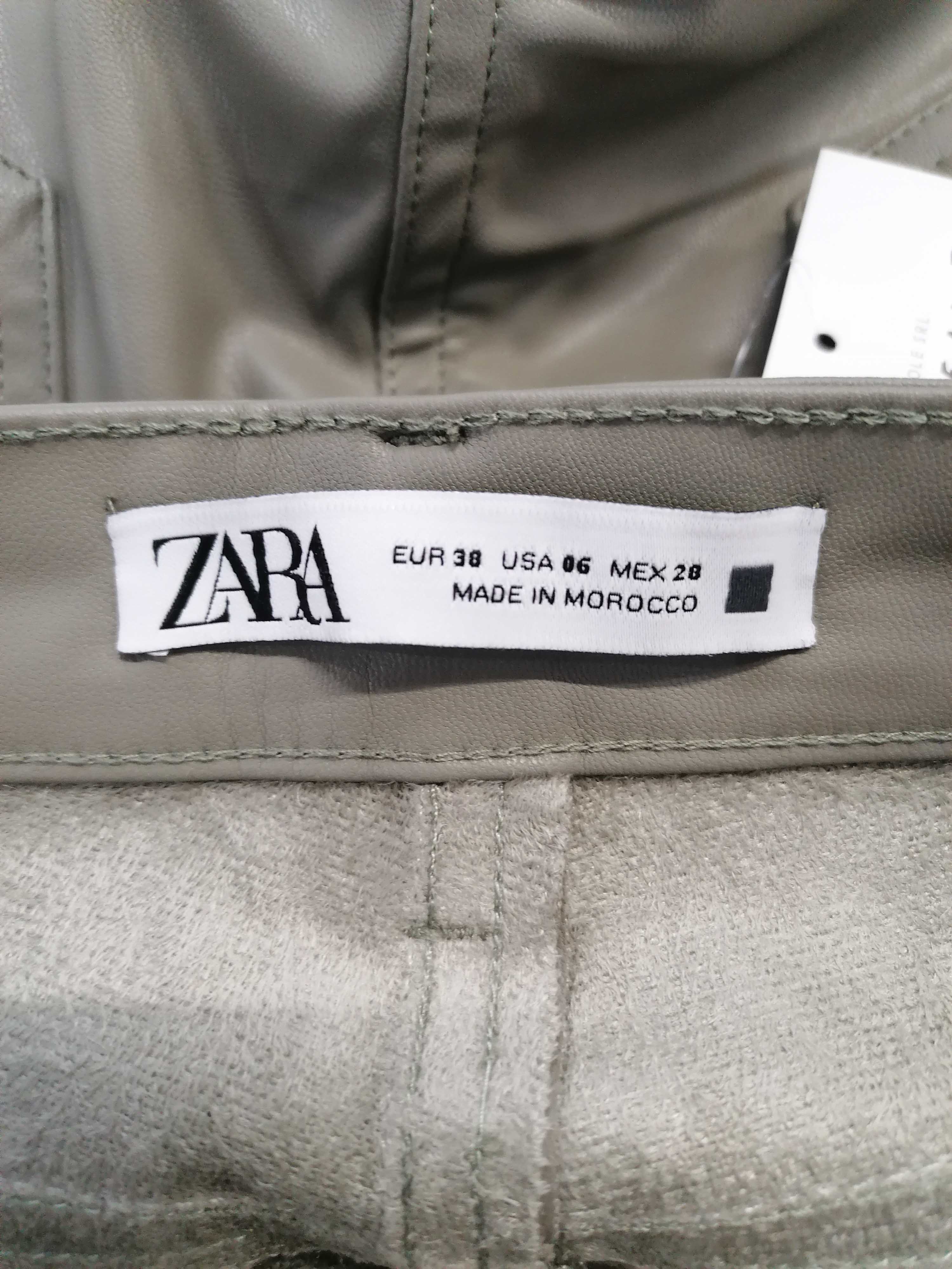 Pantaloni Din Piele Zara Femei - M